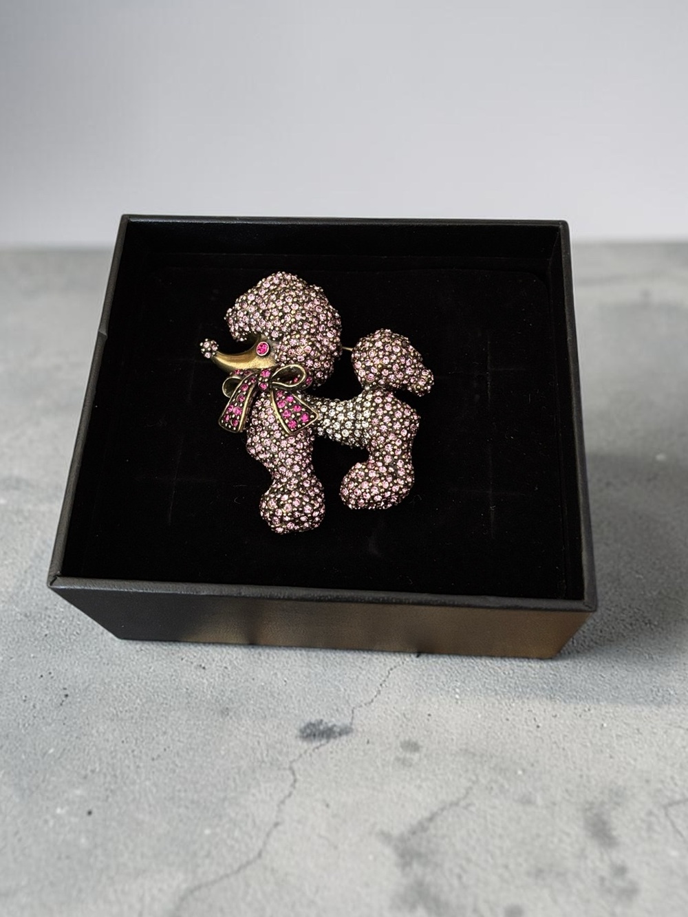NIB Heidi Daus Large Pink Crystal Standard Sparkle Poodle Brooch Pin - NEW